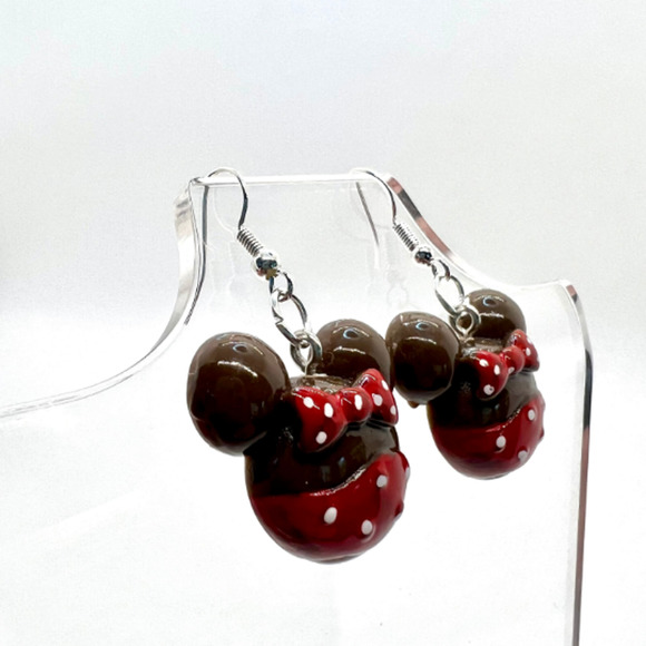 Minnie Mouse Earrings - Minnie Donut Earrings - Disney Inspired Earrings - Picture 2 of 9